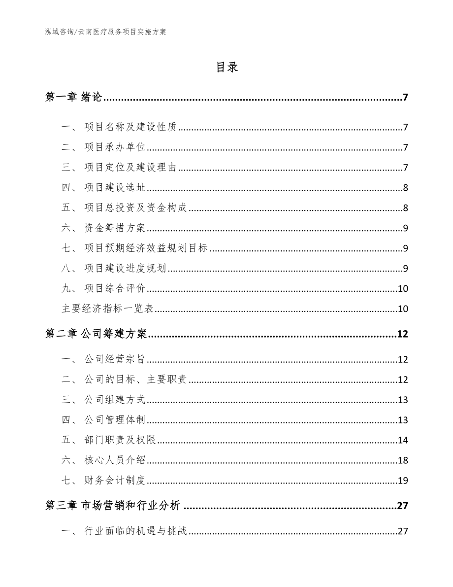 云南医疗服务项目实施方案_第1页
