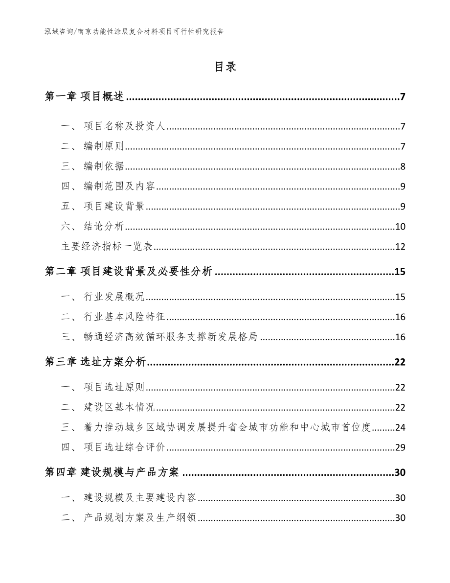 南京功能性涂层复合材料项目可行性研究报告【模板参考】_第1页