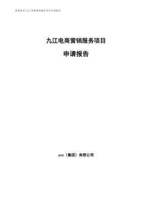 九江电商营销服务项目申请报告参考范文