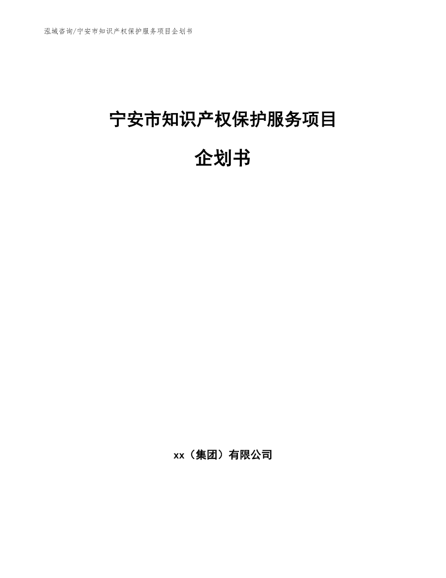 宁安市知识产权保护服务项目企划书_第1页