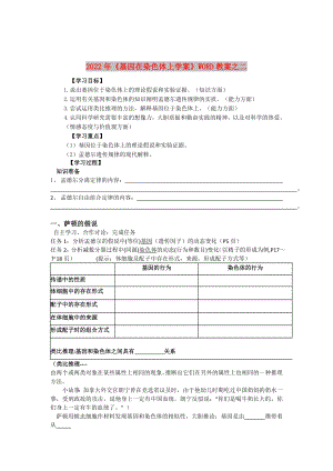 2022年《基因在染色體上學(xué)案》WORD教案之二