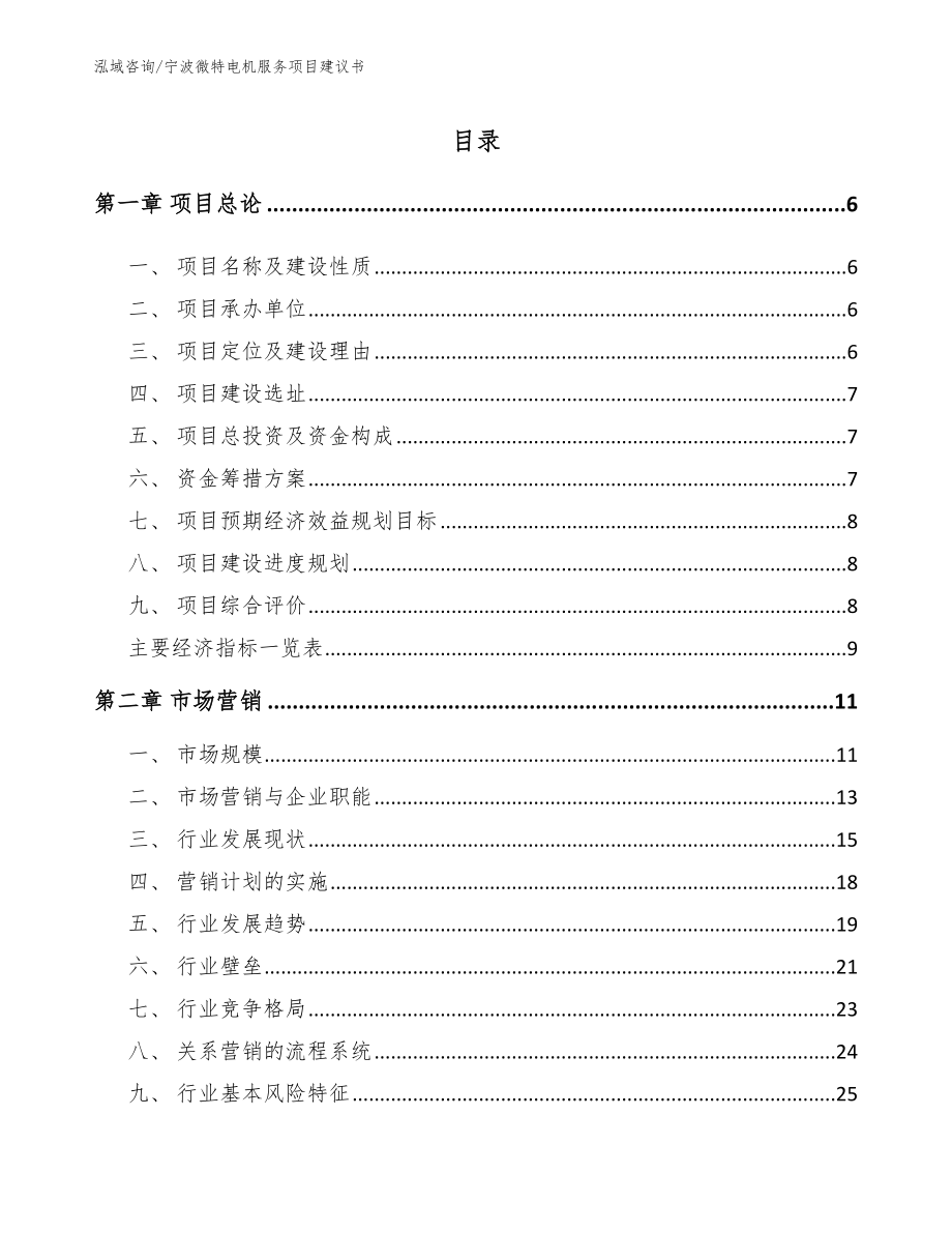 宁波微特电机服务项目建议书_第1页