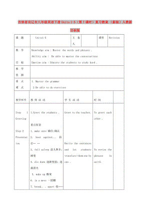 吉林省双辽市八年级英语下册 Units 1-5（第7课时）复习教案 （新版）人教新目标版