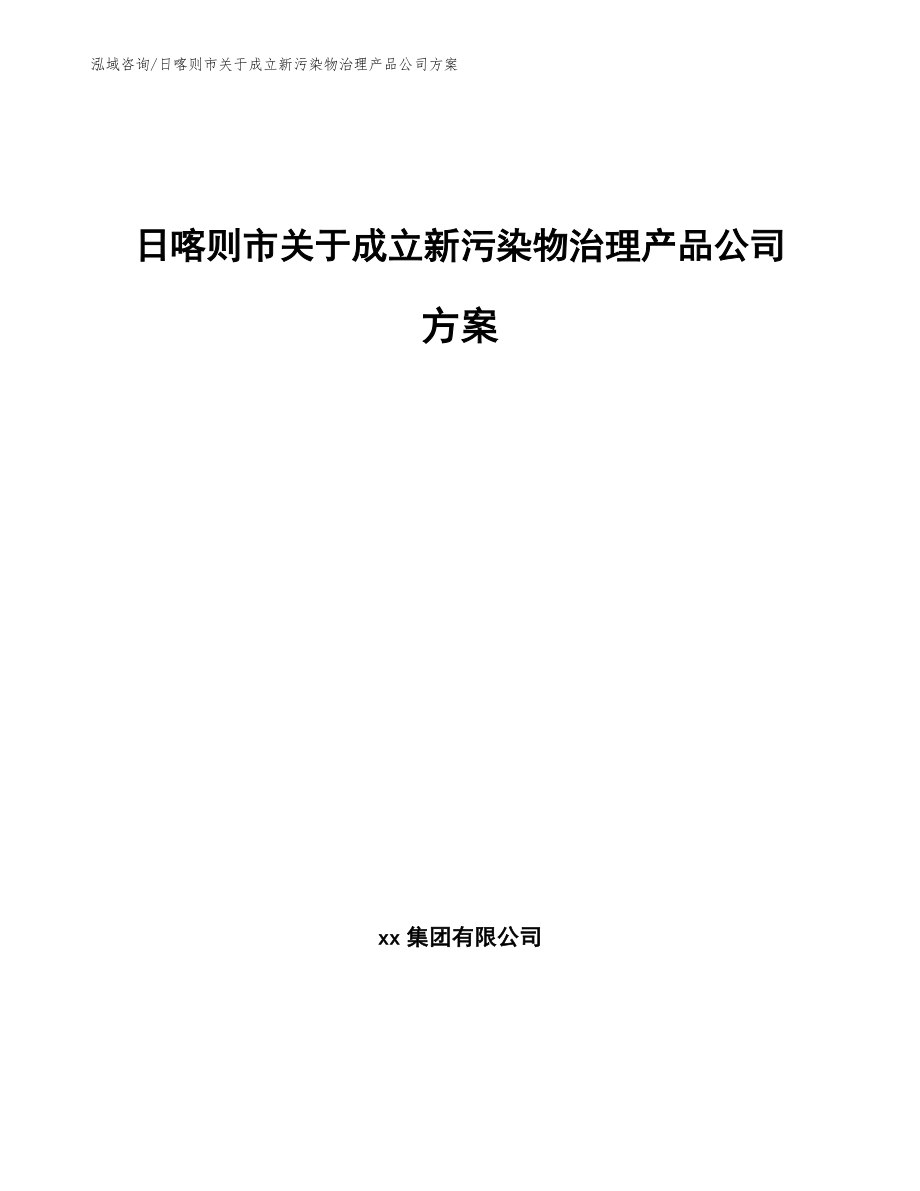 日喀则市关于成立新污染物治理产品公司方案（参考模板）_第1页