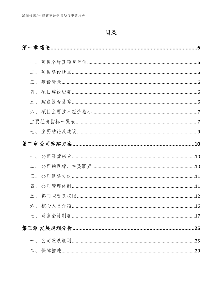 十堰锂电池销售项目申请报告【模板参考】_第1页