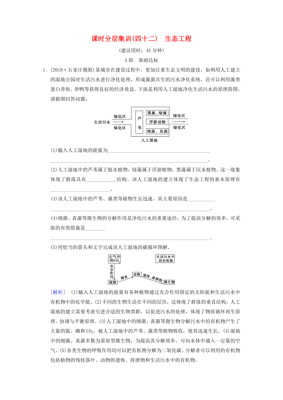 全国版高考生物一轮复习现代生物科技专题课时分层集训42生态工程_第1页