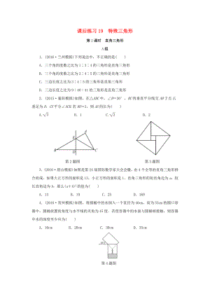 浙江省2022年中考数学总复习第四章基本图形(一)课后练习19特殊三角形作业本