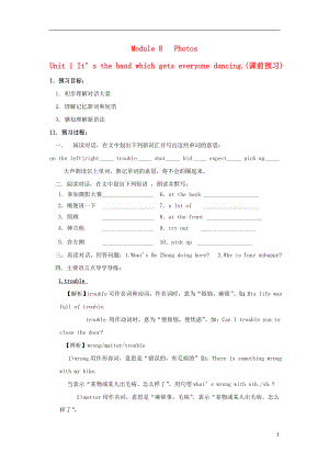 2013年九年級(jí)英語上冊(cè) Module 8 Photos導(dǎo)學(xué)案（無答案） 外研版