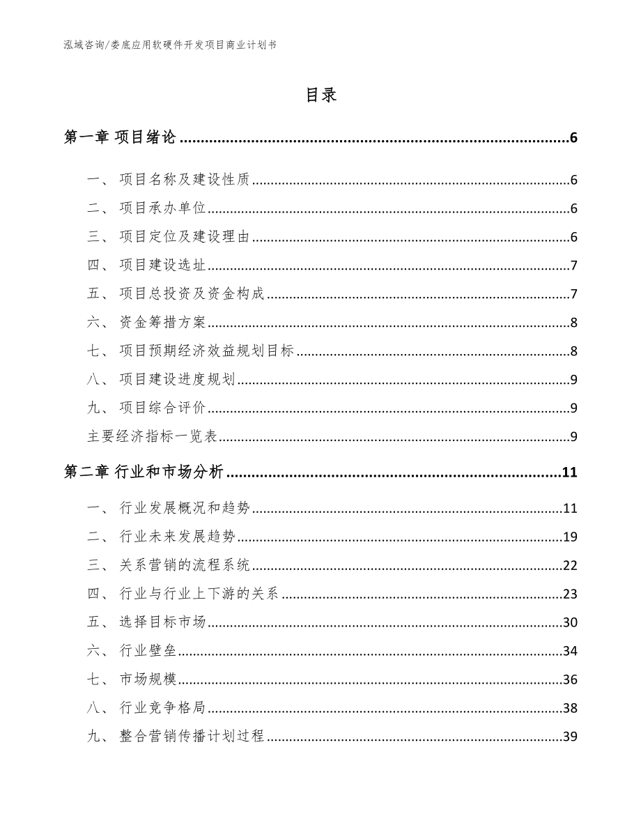 娄底应用软硬件开发项目商业计划书_第1页