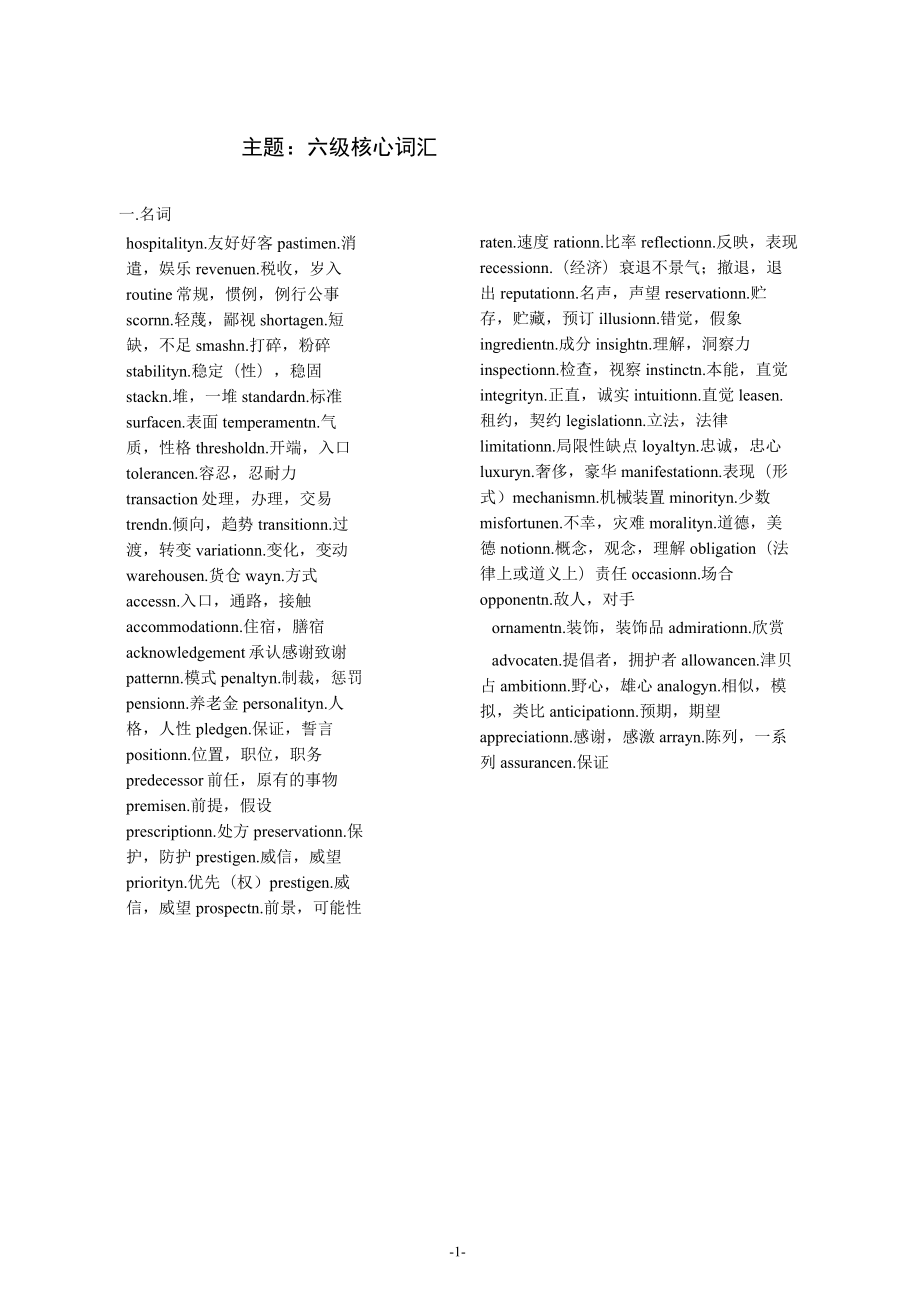 2013年大學(xué)英語(yǔ)六級(jí)詞匯表()新大綱 - 副本_第1頁(yè)