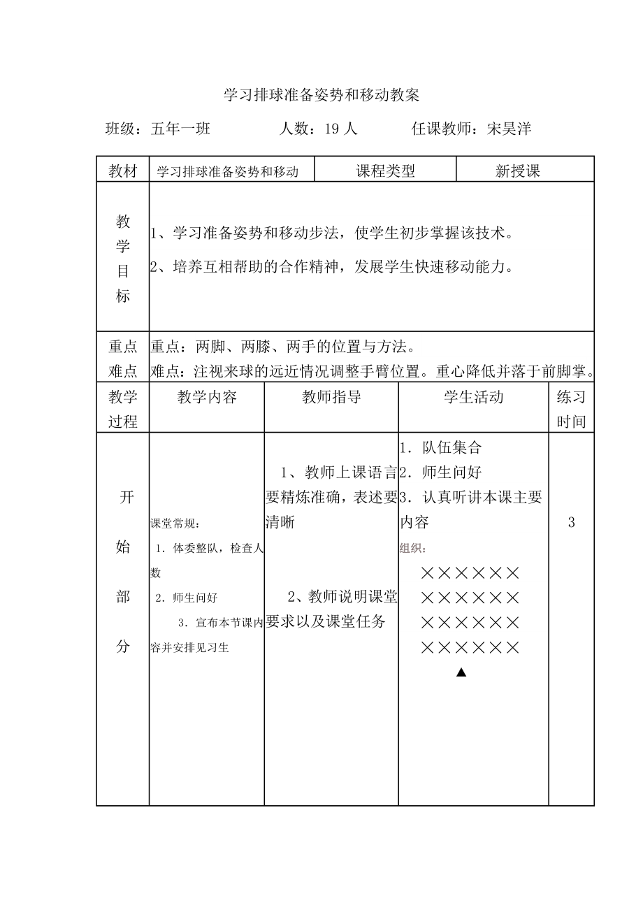 学习排球准备姿势和移动教案_第1页