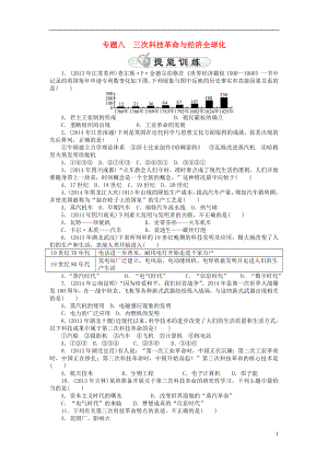 【中考風(fēng)向標(biāo)】2015年中考?xì)v史 專題整合練八 三次科技革命與經(jīng)濟(jì)全球化