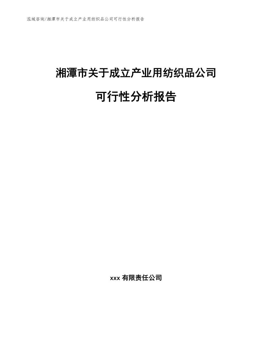 湘潭市关于成立产业用纺织品公司可行性分析报告（模板参考）_第1页