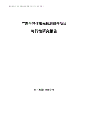 广东半导体激光探测器件项目可行性研究报告