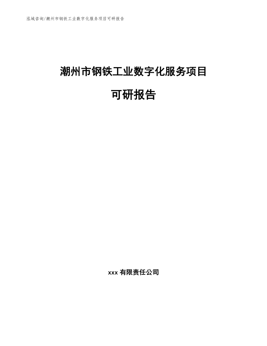 潮州市钢铁工业数字化服务项目可研报告_第1页