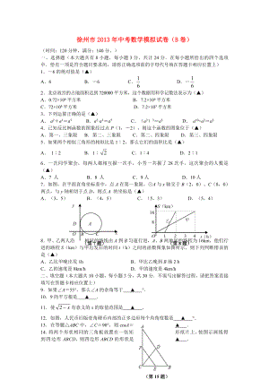 江苏省徐州市2013年中考数学模拟试卷（B卷）