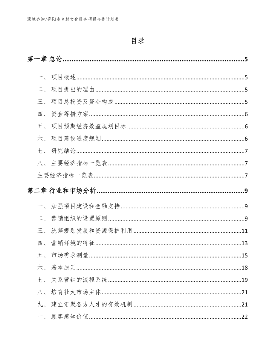 邵阳市乡村文化服务项目合作计划书_第1页