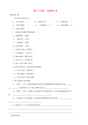 2013年秋八年級(jí)語(yǔ)文上冊(cè) 第25課 杜甫詩(shī)三首同步練習(xí) 新人教版