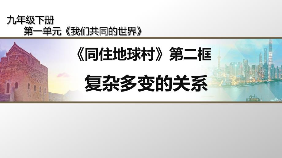 人教部编版道德与法治九年级下册《复杂多变的关系》课件_第1页