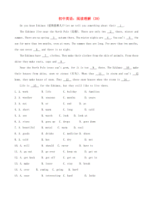 初中英語 閱讀理解（39）