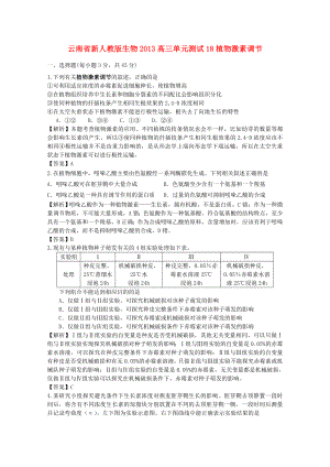 云南省2013年高三生物 單元測(cè)試18《植物激素調(diào)節(jié)》新人教版