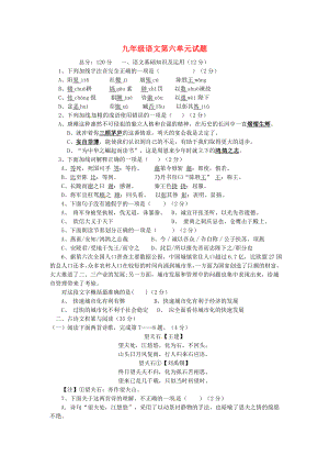 江西省赣州市信丰县九年级语文上册 第六单元综合测试题 新人教版