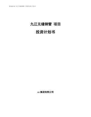 九江无缝钢管 项目投资计划书