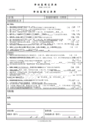 某工程旁站监理记录表(正式)