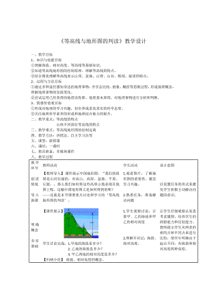 《等高線與地形圖的判讀》教學(xué)設(shè)計