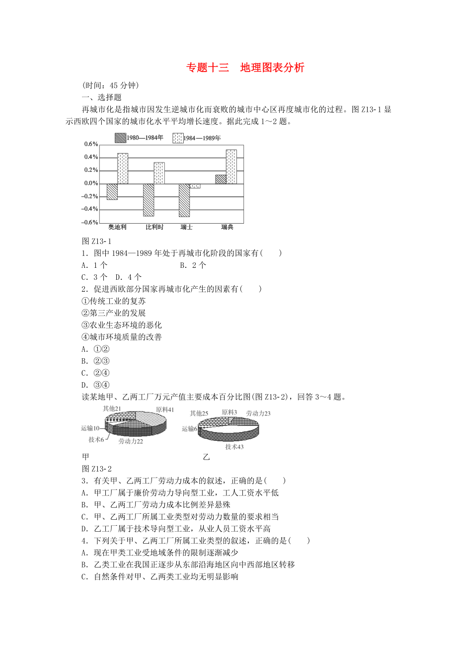 2015屆高考地理二輪專題復(fù)習(xí) 專題十三 地理圖表分析限時(shí)提升訓(xùn)練_第1頁