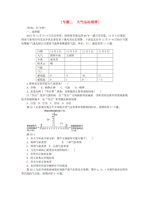 2015屆高考地理二輪專題復(fù)習(xí) 專題二 大氣運(yùn)動(dòng)規(guī)律限時(shí)提升訓(xùn)練