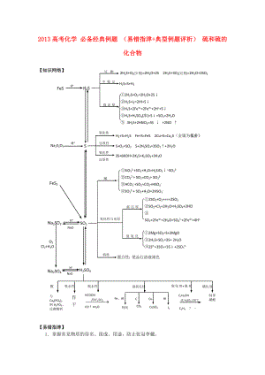 2013高考化學(xué) 必備經(jīng)典例題 （易錯指津+典型例題評析） 硫和硫的化合物