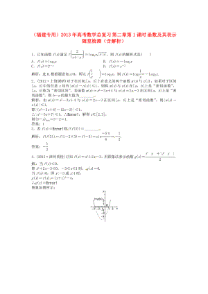 （福建專用）2013年高考數(shù)學(xué)總復(fù)習(xí) 第二章第1課時(shí) 函數(shù)及其表示隨堂檢測（含解析）