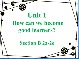 九年級英語全冊 Unit 1 How can we become good learners Section B（2a-2e）課件