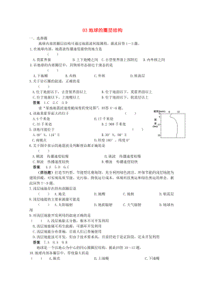 2013高考地理 考前沖刺必考知識(shí)點(diǎn)精煉 03 地球的圈層結(jié)構(gòu) 新人教版