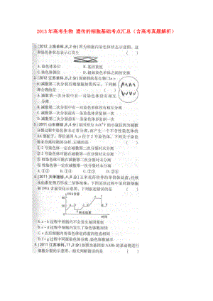 2013年高考生物 遺傳的細(xì)胞基礎(chǔ)考點(diǎn)匯總（含高考真題解析）