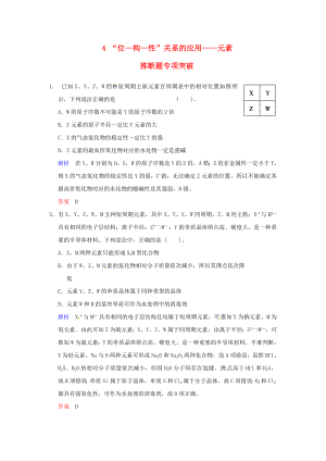 （典型總結）四川省2014屆高考化學 專題四《“位—構—性”關系的應用 元素推斷題專項突破》訓練提升