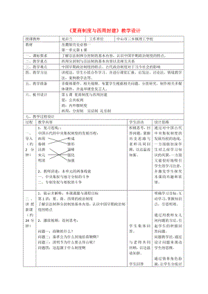 （高頻考點(diǎn)）2015版高中歷史 夏商制度與西周封建教案 岳麓版