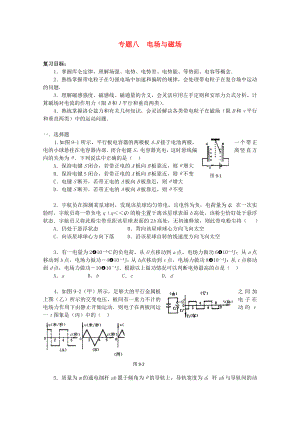 2013高考物理 考點(diǎn)預(yù)測專練 專題八 電場磁場