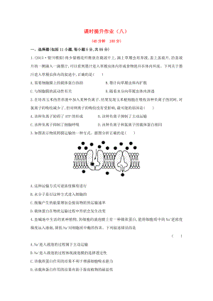 2014屆高三生物一輪 4.3物質(zhì)跨膜運(yùn)輸?shù)姆绞秸n時(shí)提升作業(yè) 新人教版必修1