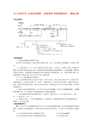 2013高考化學(xué) 必備經(jīng)典例題 （易錯(cuò)指津+典型例題評(píng)析） 氮族元素