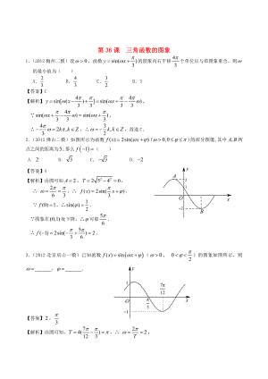 （廣東專用）2014高考數(shù)學第一輪復習用書 第36課 三角函數(shù)的圖象 文