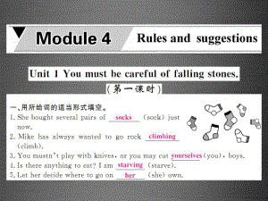 九年级英语下册 Module 4 Unit 1 You must be careful of falling stones（第1课时） 课件