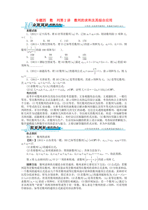 2013年全國高考數(shù)學(xué)第二輪復(fù)習(xí) 專題四 數(shù) 列第2講 數(shù)列的求和及其綜合應(yīng)用 理