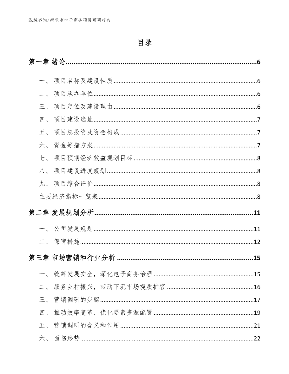 新乐市电子商务项目可研报告_第1页