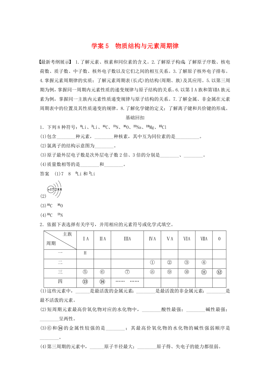 （廣東專用）2015高考化學二輪復習 考前三個月 第一部分 專題3 化學基本理論5_第1頁