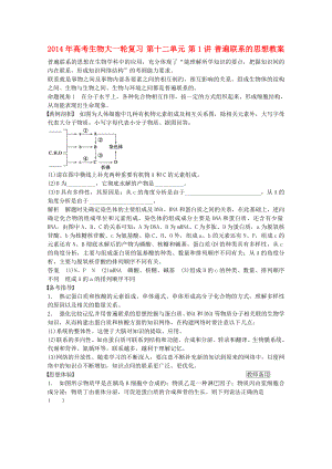 2014年高考生物大一輪復(fù)習(xí) 第十二單元 第1講 普遍聯(lián)系的思想教案