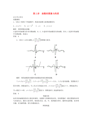 2013屆高三數(shù)學(xué)二輪復(fù)習(xí) 專題一 第2講 函數(shù)的圖象與性質(zhì)教案