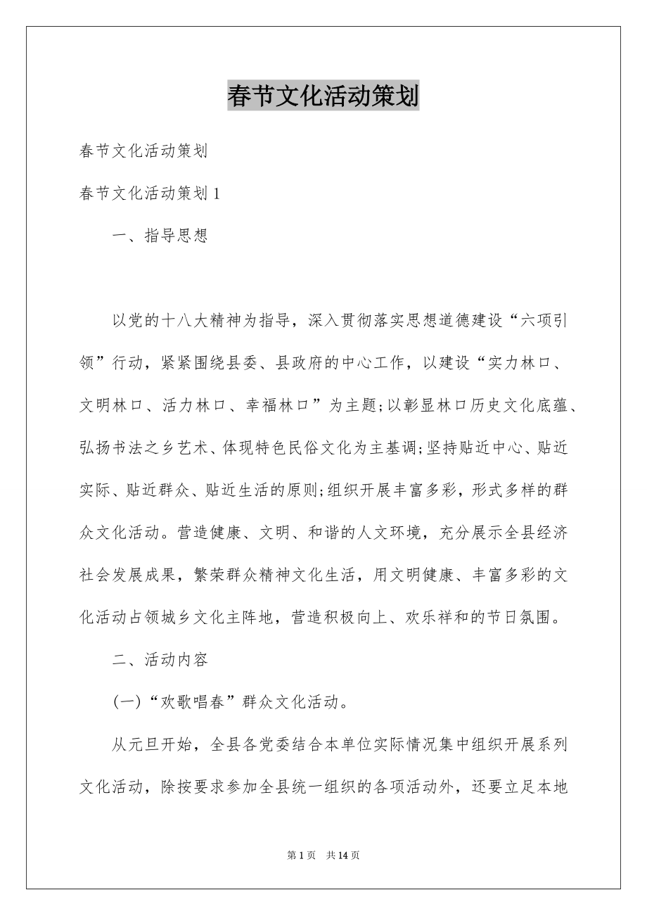 春节文化活动策划_第1页