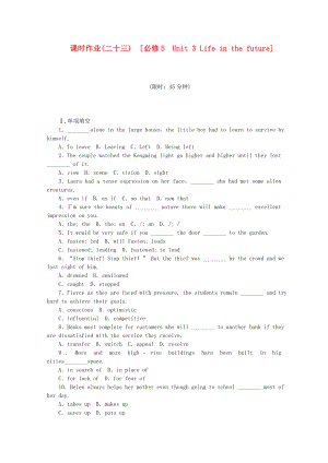 （北京專用）2014屆高考英語一輪復(fù)習(xí)方案 作業(yè)手冊（23） Unit 3 Life in the future（含解析） 新人教版必修5